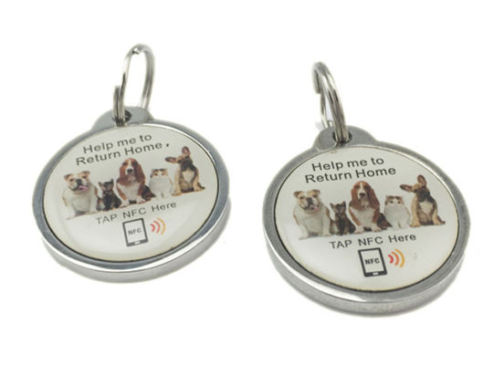 Ετικέτες αναγνώρισης ζώων NFC RFID Pet Key Ring UV CMYK εκτύπωση με chip 213 215